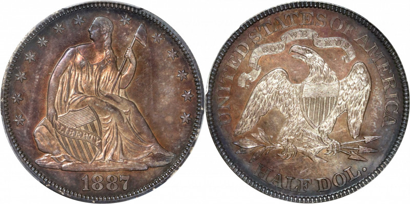 1887 Liberty Seated Half Dollar. Proof-64 (PCGS).

The small mintage of the ci...