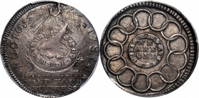 "1787" (ca. 1860) Fugio Cent. "New Haven Restrike". Newman 105-QQ, W-17590. Rarity-7. Silver. AU-58 (PCGS).

162.2 grains. A remarkable third New Ha...