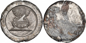 Undated (ca. 1902) Fugio Cent Lead Impression. Obverse of 1787 Newman 102-GG American Congress Copper Hub Trial. Uniface. Extremely Fine.

160.7 gra...