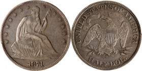 1871-CC Liberty Seated Half Dollar. WB-6. Rarity-4. VF-35 (PCGS).

A pleasing golden-gray example with bold to sharp detail remaining throughout the...