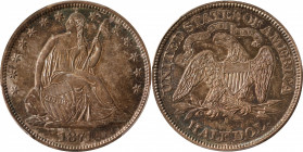 1871-S Liberty Seated Half Dollar. WB-2. Rarity-3. Very Small Thick Top S. MS-65 (PCGS).

Even though 2.1 million pieces were struck of the 1871-S h...