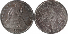 1872-CC Liberty Seated Half Dollar. WB-1. Rarity-4. EF-45 (PCGS).

This richly toned example exhibits slight mottling to steely-mauve, pewter-gray, ...