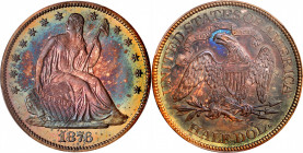 1876 Liberty Seated Half Dollar. Proof-66+ (PCGS). CAC.

Struck during the centennial year of the United States' independence, the Proof 1876 half d...