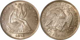 1876-S Liberty Seated Half Dollar. Type I Reverse. WB-15. Very Small S, Repunched Mintmark. MS-64 (PCGS). CAC. OGH.

With full, softly frosted luste...