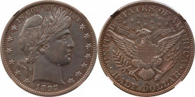 1897-O Barber Half Dollar. Unc Details--Cleaned (NGC).

Well detailed but deeply patinated. The underlying surfaces appear a bit dull from the state...
