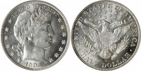 1906-D Barber Half Dollar. MS-64 (PCGS).

A sharply struck example with brilliant surfaces and a modestly semi-prooflike finish in the fields. The y...
