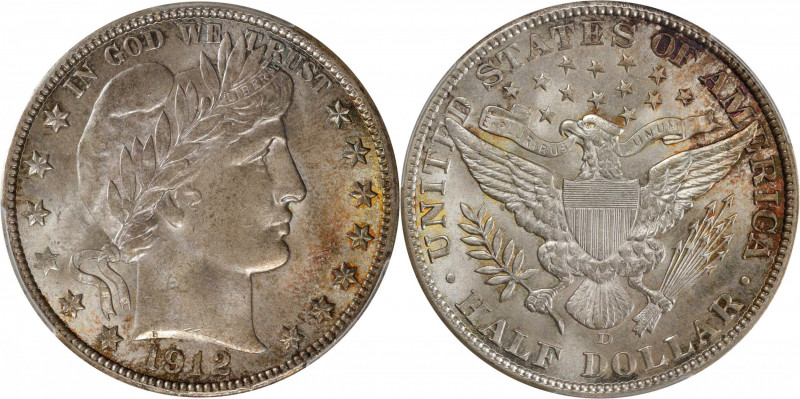 1912-D Barber Half Dollar. MS-66+ (PCGS).

Remarkable condition rarity for thi...