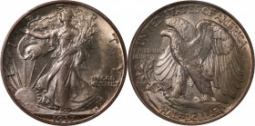 1917-S Walking Liberty Half Dollar. Obverse Mintmark. MS-64 (PCGS).

Wisps of champagne-pink iridescence drift across frosty, nicely preserved surfa...