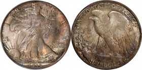 1935-D Walking Liberty Half Dollar. MS-66 (PCGS).

Deep gray-blue and peach toning adorns this lustrous better date half dollar. A loupe locates onl...