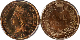 1884 Indian Cent. Proof-66+ RD (PCGS). CAC.

Endearing premium Gem quality with a silky smooth texture to fully impressed features. The obverse is a...