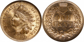 1909-S Indian Cent. MS-65 RB (NGC). CAC.

Delightful surfaces exhibit warm, even, pale golden-orange color that is free of the streakiness often see...