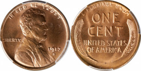 1913-D Lincoln Cent. MS-66 RD (PCGS).

This pretty Gem exhibits vivid mint color in pale rose-red. Softly frosted surfaces are expectably smooth for...