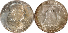 1956 Franklin Half Dollar. MS-67 FBL (PCGS). CAC.

Originally toned, likely from years of storage in an original Mint set holder, this otherwise gol...