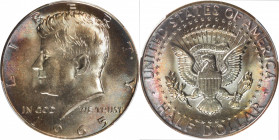 1965 Kennedy Half Dollar. MS-67+ (PCGS).

A truly astounding example, notable for it's superior preservation and remarkable patina. The toning is dy...