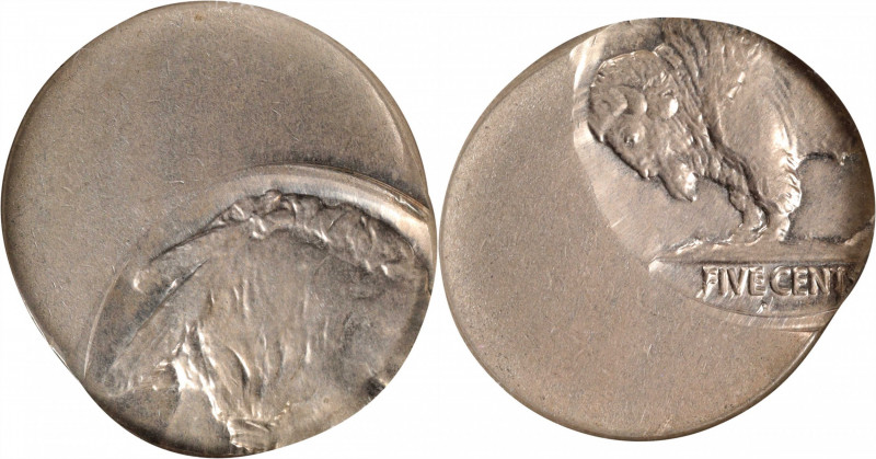 Undated San Francisco Mint Buffalo Nickel--Struck 45% Off Center--MS-63 (NGC).
...