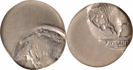 Undated San Francisco Mint Buffalo Nickel--Struck 45% Off Center--MS-63 (NGC).

This interesting piece is struck off center to 5 o'clock, with the r...