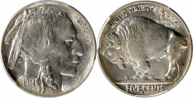 1914-S Buffalo Nickel. MS-65 (PCGS).

Lustrous satin surfaces are dressed in pretty iridescent gold toning. A mintage of 3.47 million pieces is limi...