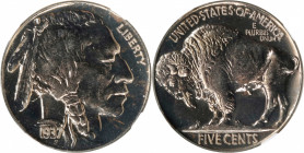 1937 Buffalo Nickel. Proof-68+ (NGC).

Virtual perfection in a Brilliant Proof Buffalo nickel, this awe-inspiring 1937 is fully struck with a unifor...