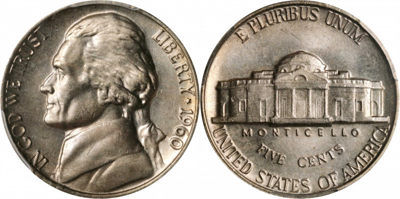 1960 Jefferson Nickel. MS-66 FS (PCGS).

Satiny and lightly toned surfaces pre...
