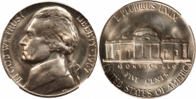 1967 Jefferson Nickel. MS-67 (NGC).

A lightly toned, well preserved example. Well struck, save for the steps on the reverse. Jus a couple of minor ...