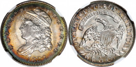 1832 Capped Bust Half Dime. LM-5. Rarity-1. MS-66 (NGC).

Brilliant silver at the center evolves to gold, magenta, and then at the rim to a halo of ...