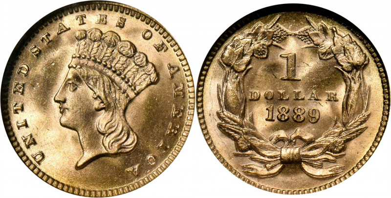 1889 Gold Dollar. MS-67 (NGC). CAC.

This beautiful Superb Gem numbers among t...