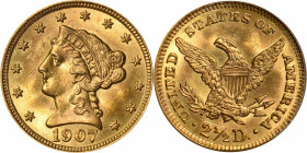 1907 Liberty Head Quarter Eagle. MS-64 (PCGS). OGH. CAC.

This is an absolutely superior and delightful piece, offering pristine surfaces and origin...