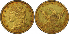 1835 Classic Head Half Eagle. HM-1. Rarity-2+. AU Details--Cleaned (PCGS).

Mintages of gold coins blossomed after the Act of June 28, 1834 reduced ...