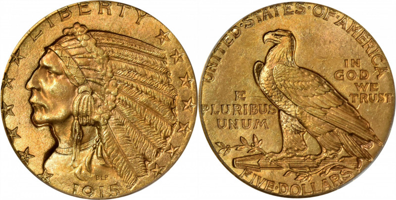 1915 Indian Half Eagle. MS-65 (PCGS).

This is a magnificent Gem with radiant ...