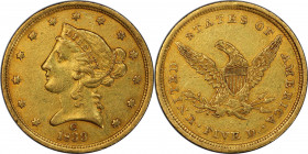 1839-C Liberty Head Half Eagle. Winter-1, the only known dies. AU-50 (PCGS).

Attractive wheat-gold surfaces with subtle pinkish-rose highlights enl...