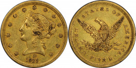 1839-D Liberty Head Half Eagle. Winter 2-A. AU Details--Wheel Mark (PCGS).

A generally honey-gold example with all design elements boldly defined a...