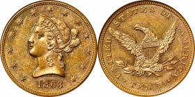 1863 Liberty Head Eagle. AU-58 (NGC).

This is an historic Condition Census example of the 1863 $10 and it is the very finest offered at auction sin...