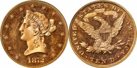 1872 Liberty Head Eagle. MS-64 (PCGS). OGH.

This 1872 $10 is a monumental rarity from the Liberty Head series and is perhaps the most visually spec...