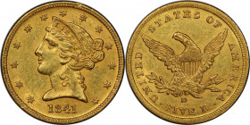 1841-D Liberty Head Half Eagle. Winter 5-D. Die State I. Small D. MS-61 (PCGS). CAC.

A fantastic condition rarity from the earliest years of Dahlon...