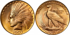 1907 Indian Eagle. Rounded Rim, Periods. Judd-1903, Pollock-1997. Rarity-5. MS-67 (PCGS). CAC.

Here is a truly world-class rarity that will captiva...