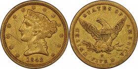 1842-O Liberty Head Half Eagle. Winter-1, the only known dies. EF Details--Graffiti (PCGS).

After only the 1847-O, the 1842-O (16,400 pieces produc...