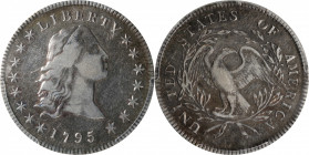 1795 Flowing Hair Silver Dollar. BB-27, B-5. Rarity-1. Three Leaves. VF Details--Cleaning (PCGS).

With perhaps as many as 290,000 examples struck f...
