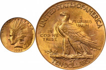 1932 Indian Eagle. MS-63 (PCGS). OGH.

A pleasing Choice example with rich honey-gold color that is accented by subtle powder-blue shades around the...