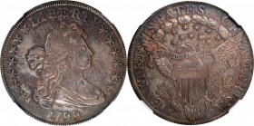 1799 Draped Bust Silver Dollar. BB-161, B-11. Rarity-3. AU-55 (NGC).

An original Choice AU with ample sharpness of strike, both sides are toned in ...