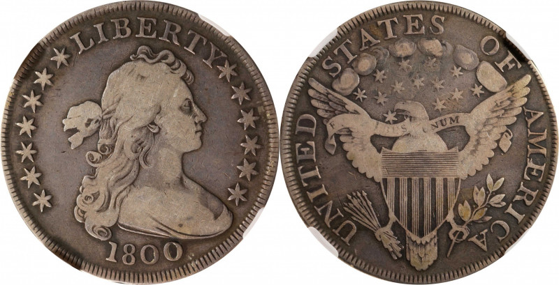 1800 Draped Bust Silver Dollar. BB-184, B-12. Rarity-3. Fine-12 (NGC).

A plea...