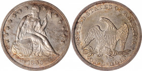 1859-S Liberty Seated Silver Dollar. OC-1. Rarity-2. Late Die State. MS-61 (NGC). OH.

Offered is a rare Uncirculated example of this historic key d...