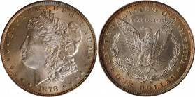 1878 Morgan Silver Dollar. 8 Tailfeathers. VAM-14.2. Polished Ear. MS-65 (PCGS).

Frosty, lustrous surfaces with antique-golden toning circling the ...