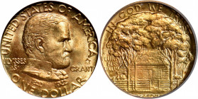 1922 Grant Memorial Gold Dollar. Star. MS-67 (ICG).

A delightful Superb Gem with blended powder-blue and honey-gold shades. The fields are bathed i...