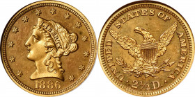 1886 Liberty Head Quarter Eagle. JD-1. Rarity-5. Proof-67 Cameo (NGC)

This is a spectacular little jewel that represents the sole finest example gr...