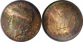 1878 Morgan Silver Dollar. 7 Tailfeathers. Reverse of 1878. MS-65 (PCGS).

One for the toning enthusiast, this exceptionally vivid first year Morgan...