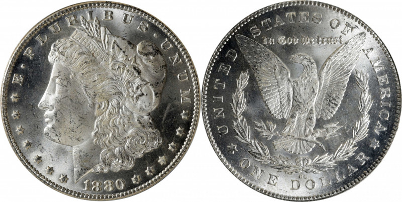 1880/79-CC Morgan Silver Dollar. VAM-4. Top 100 Variety. Reverse of 1878. MS-64 ...