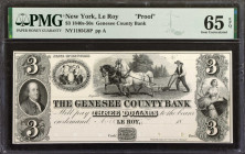 Le Roy, New York. Genesee County Bank. 1840s-50s. $3. PMG Gem Uncirculated 65 EPQ. Proof.

(NY-1195 G8) Plate A. Six POCs. Printed on India paper an...