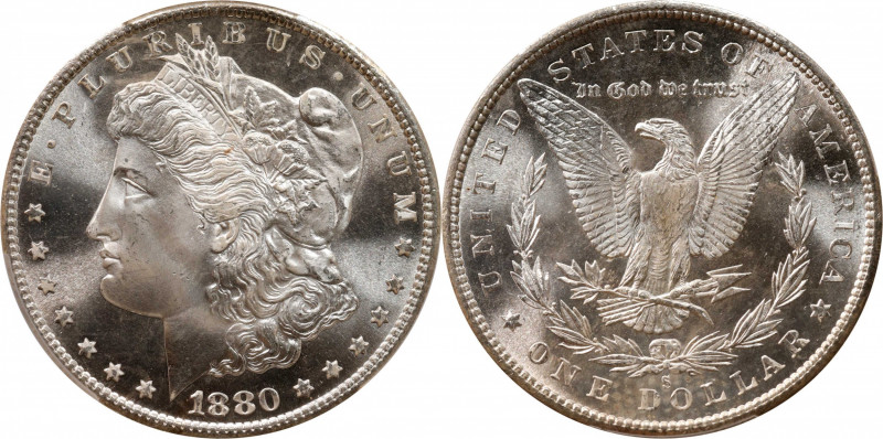 1880-S Morgan Silver Dollar. MS-68 (PCGS).

A remarkable 1880-S Morgan dollar ...