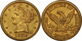 1854-D Liberty Head Half Eagle. Winter 31-W. Medium D. AU-58 (PCGS). CAC.

An exciting offering for the advanced Southern gold variety enthusiast, t...