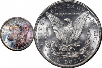 1881-S Morgan Silver Dollar. MS-67+ (PCGS). CAC.

One for the toning enthusiast, the lower left obverse of this beautiful Superb Gem is dressed in s...
